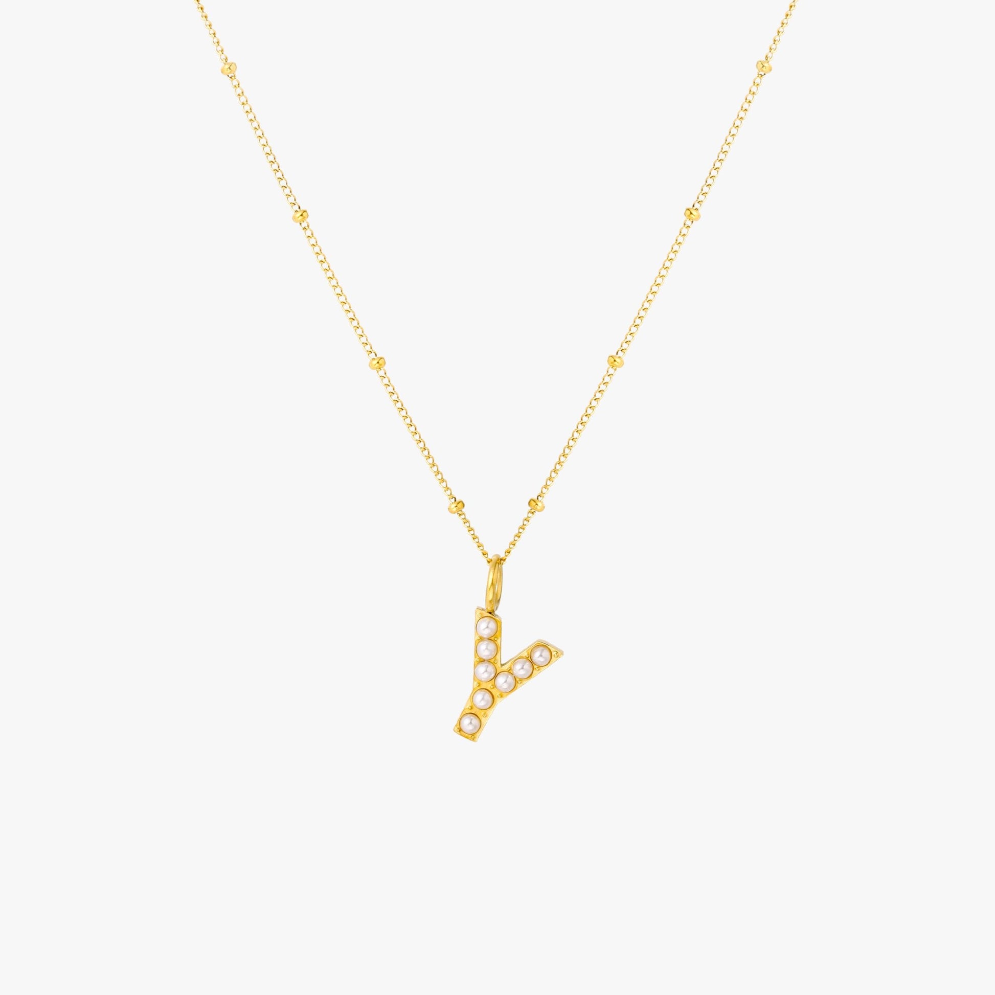 Pearl Initial Necklace