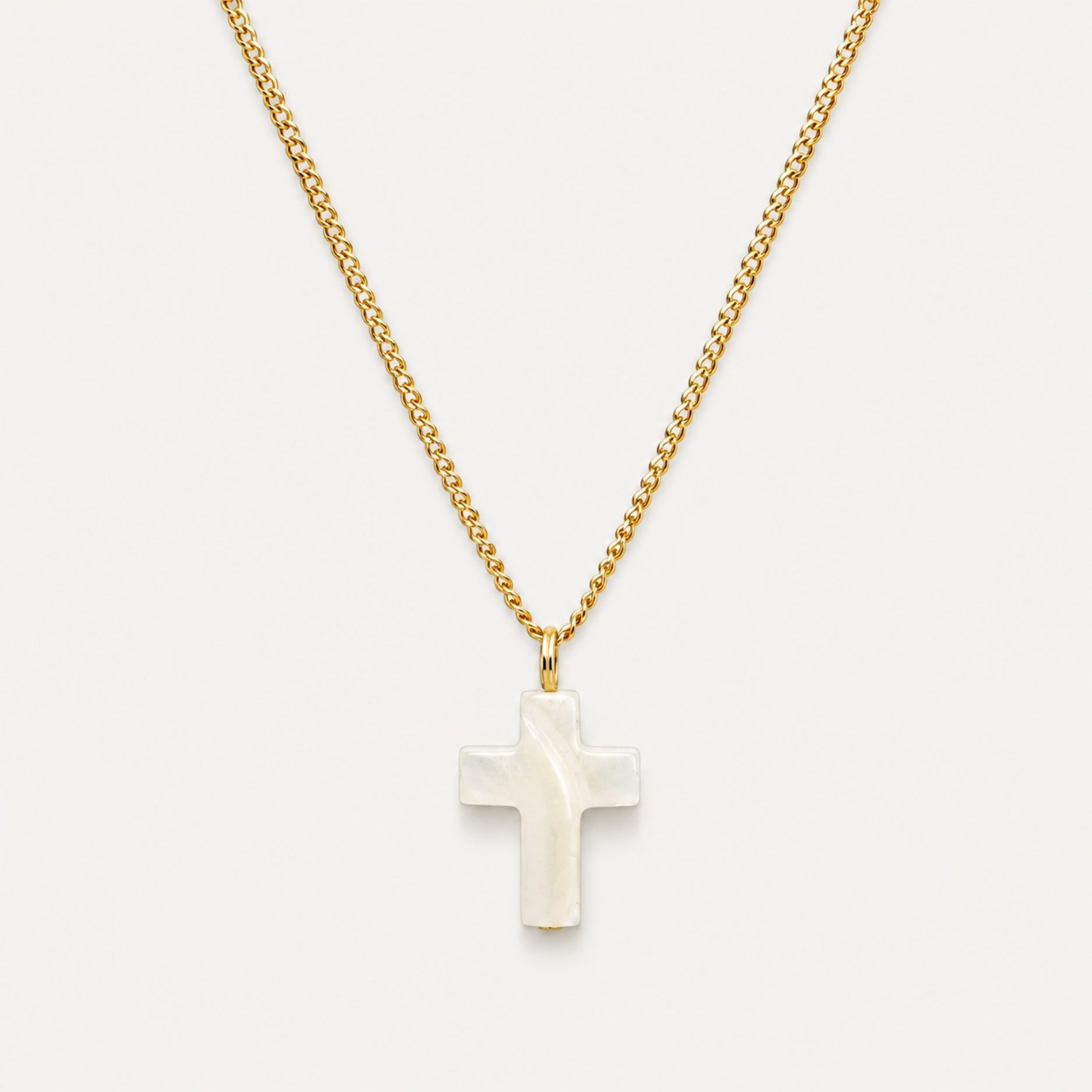 Mother of Pearl Cross Necklace